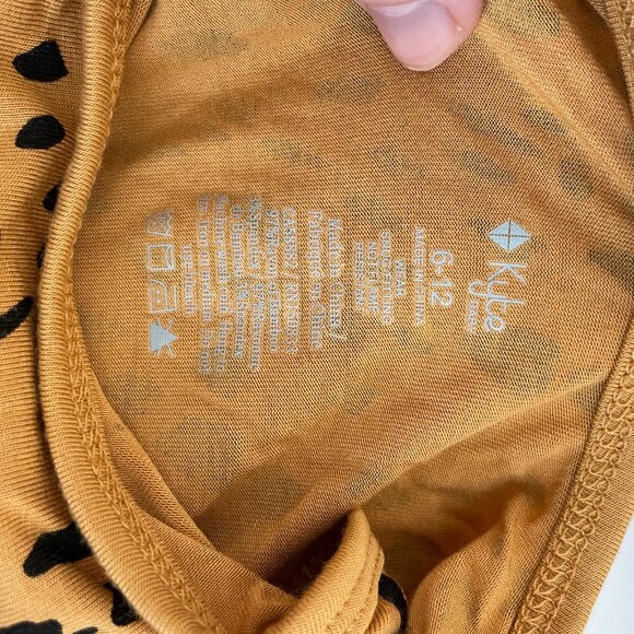 KYTE BABY Bamboo Long Sleeve Bodysuit - Marigold Cheetah - Onesie 6-12mo - Picture 6 of 8